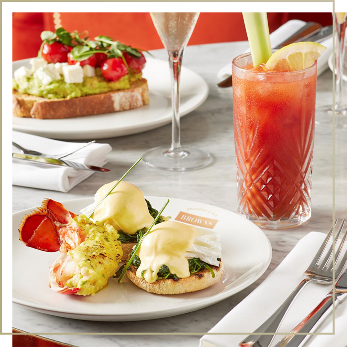 Bottomless brunch at Browns Bristol, Browns bottomless brunch in Bristol, Bottomless brunch menu at Browns Bristol